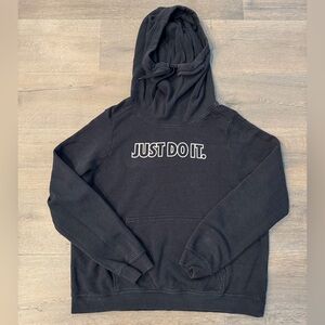 Nike Just Do It Black White Cowl Neck Hoodie Sweatshirt